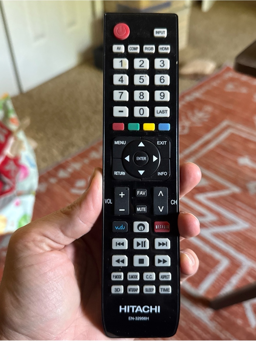 Remote Control for Hitachi Series TV CLE-960 EN32956H Replacement Untested Used